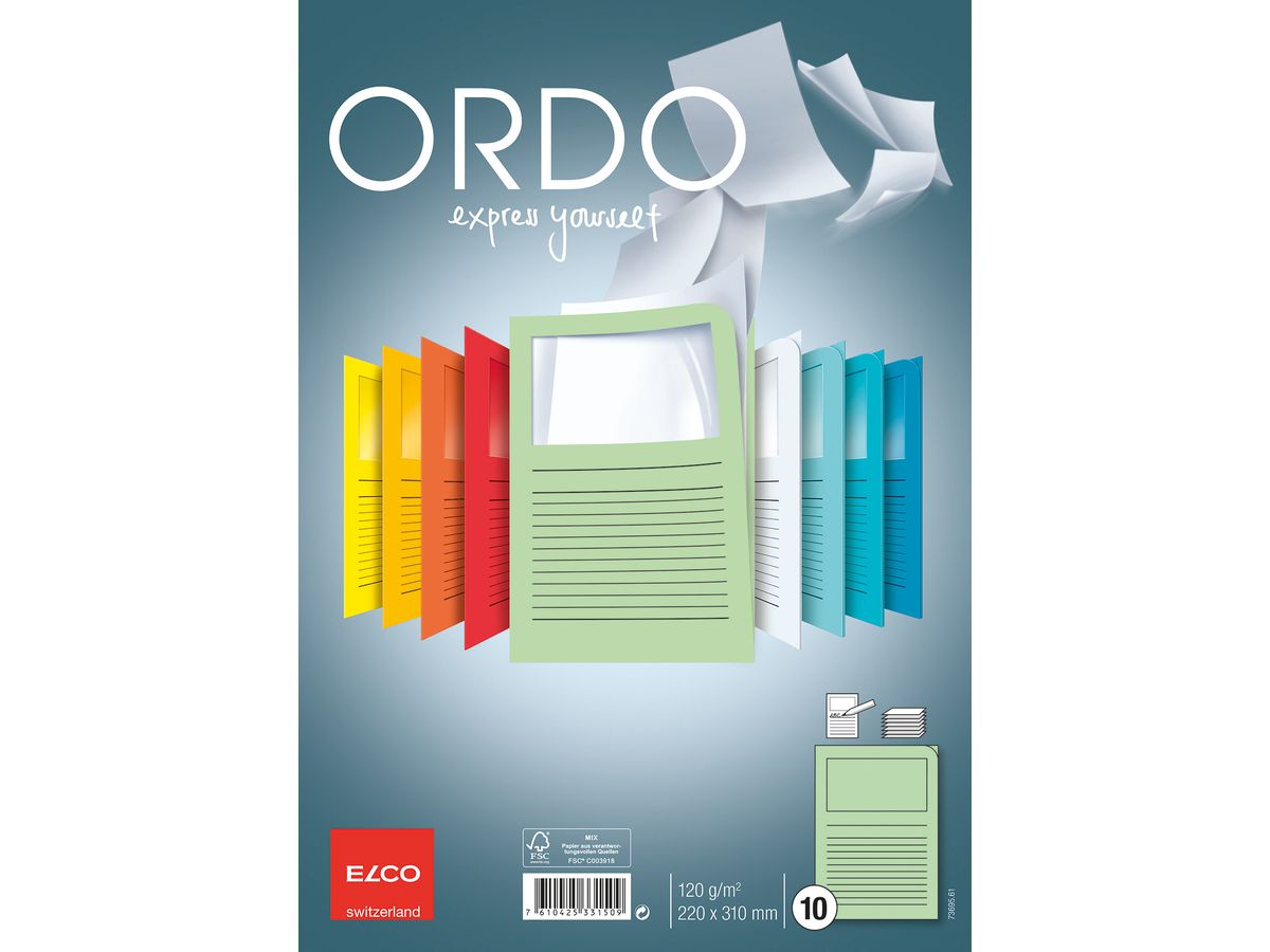 ELCO Dossier d'organ. Ordo A4 73695.61 classico, vert 10 pièces (7610425331509)