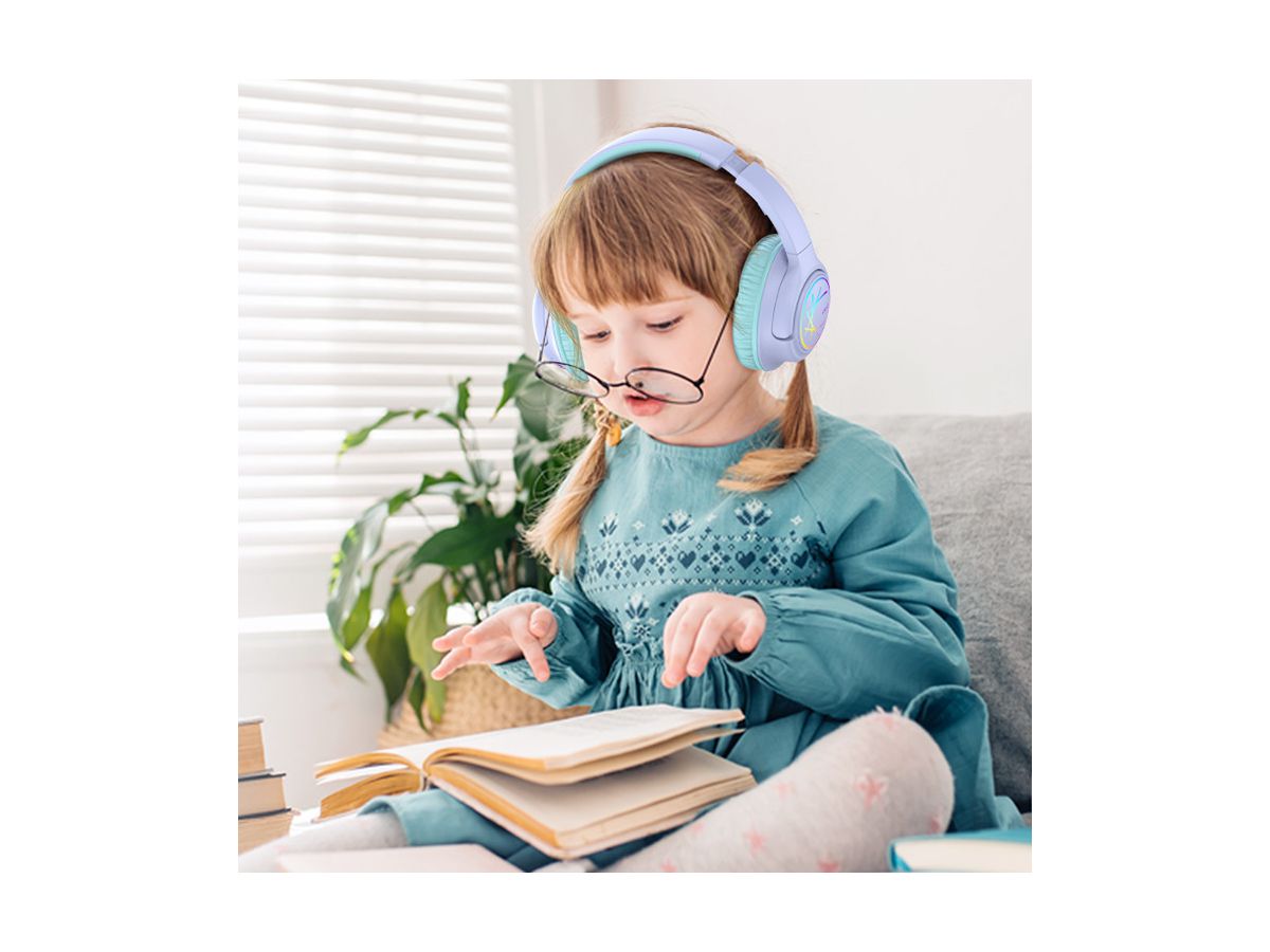 ICLEVER Kids Bluetooth Headphones C10-2083N-02 BTH18, LED, 43h, purple (6972312835721)
