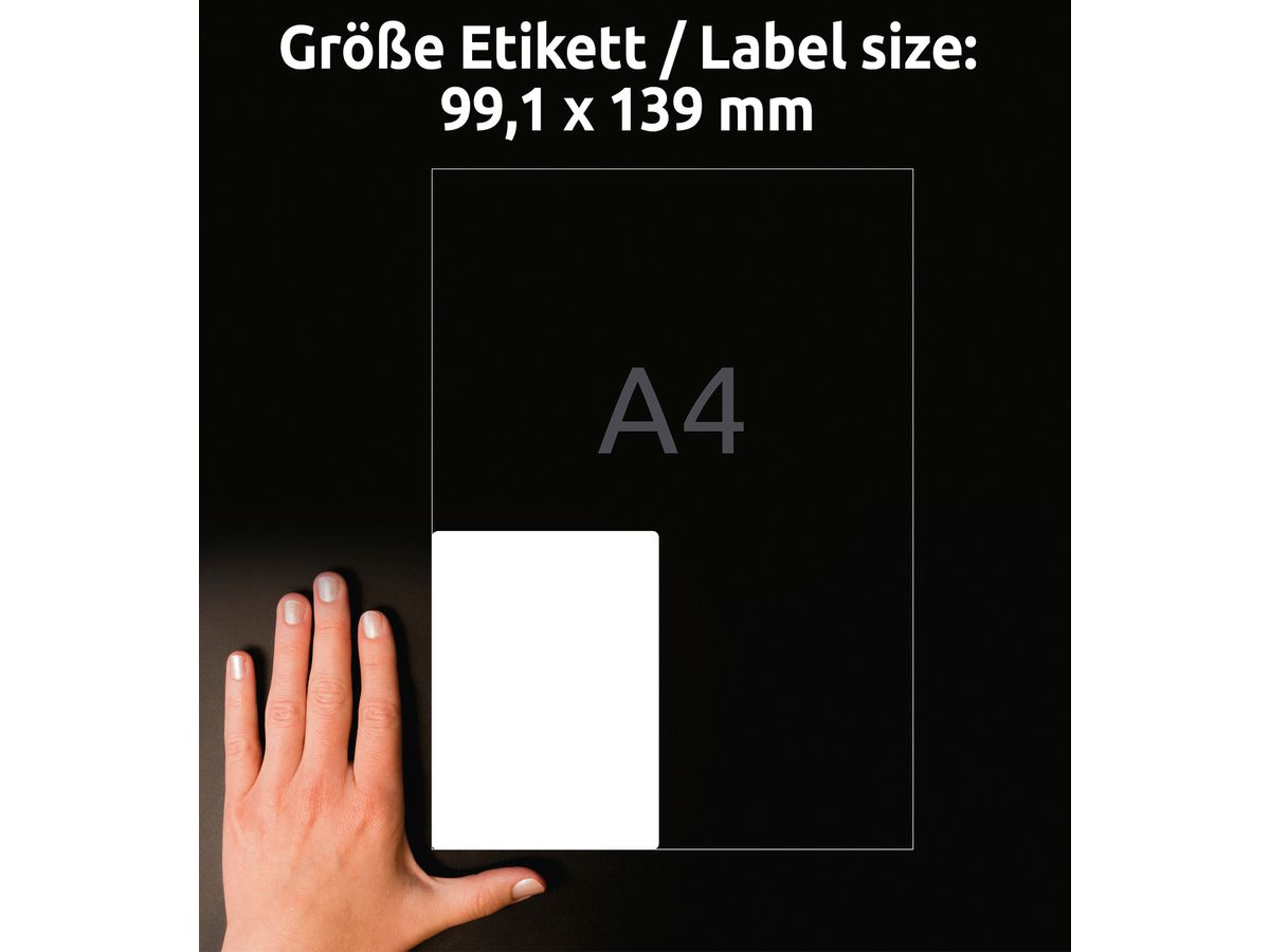 AVERY ZWECKFORM Étiquett.univers. 99,1x139mm L4733REV-25 blanc 120 pcs./25 + 5 flls. (4004182047330)