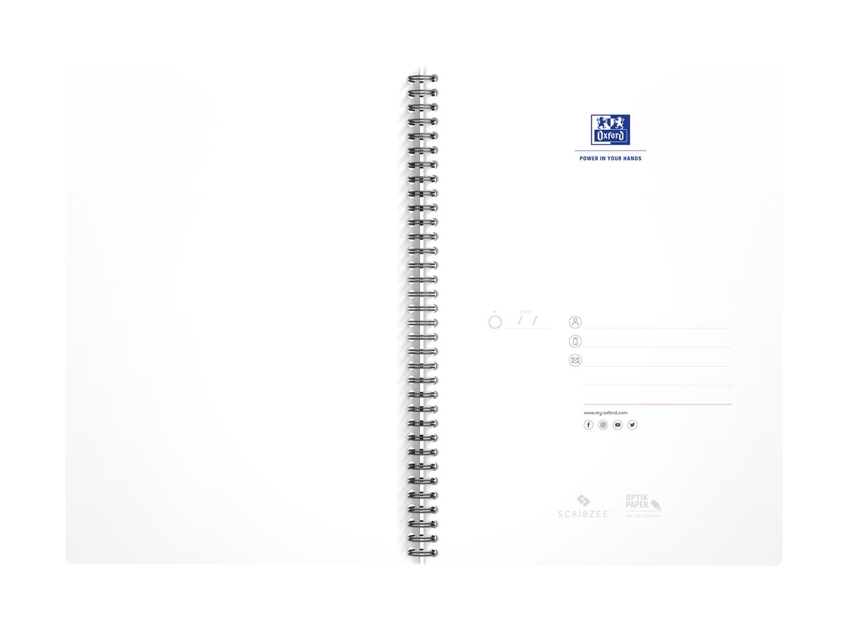 OXFORD Office-Spiralbuch A4 100101918 liniert, 7mm, ass. (3020120024073)