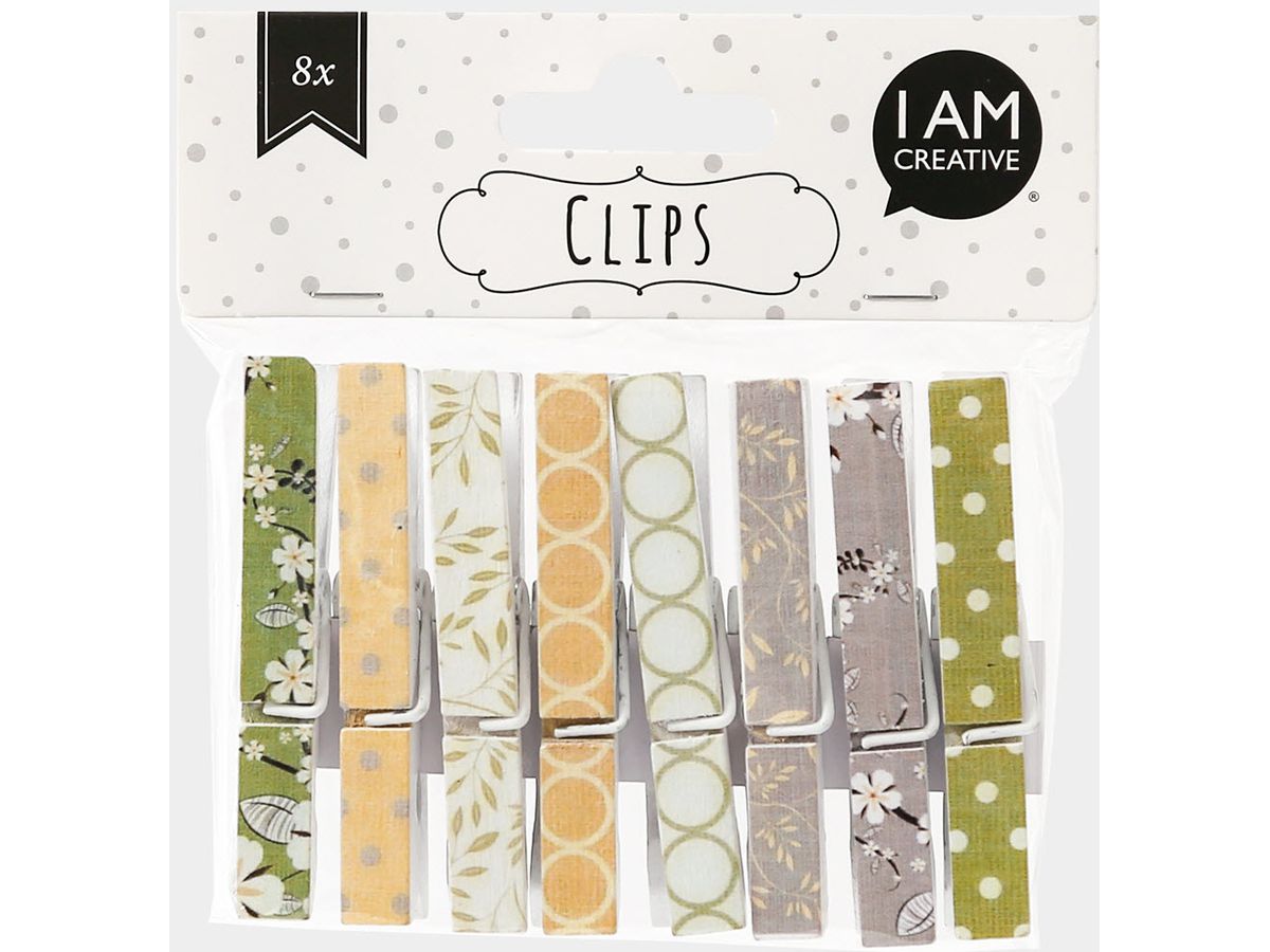 I AM CREATIVE Holzklammern II 6105.56 7.5cm, 8 Stück (7611983198740)