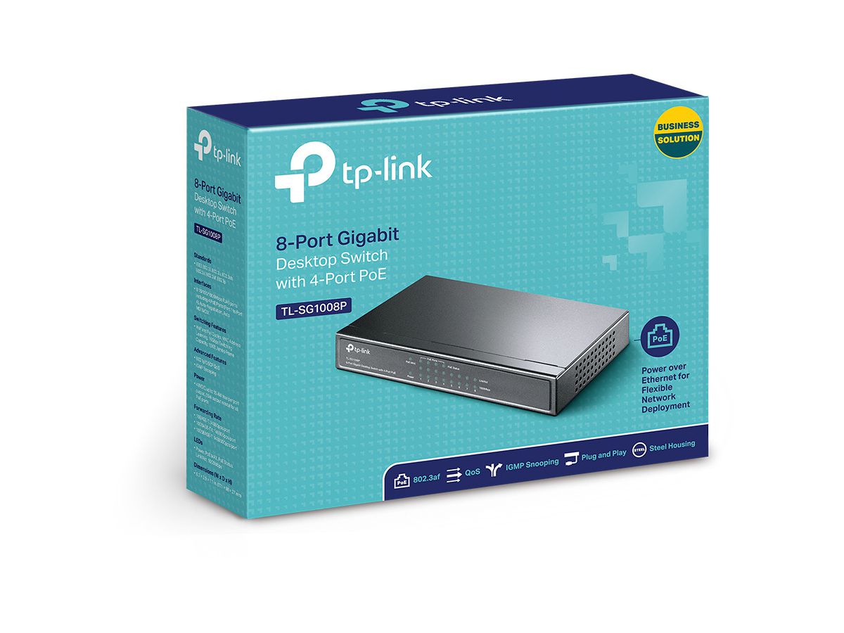 TP-LINK Gigabit Desktop PoE Switch TLSG1008P 8x 10/100/1000 (6935364021160)