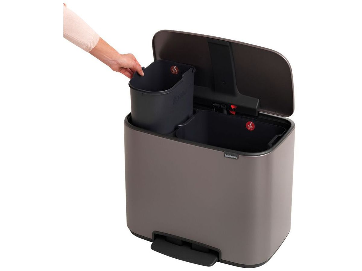 BRABANTIA Poubelle à pédale BO 121203 BO, 11/23L, noir (8710755121203)