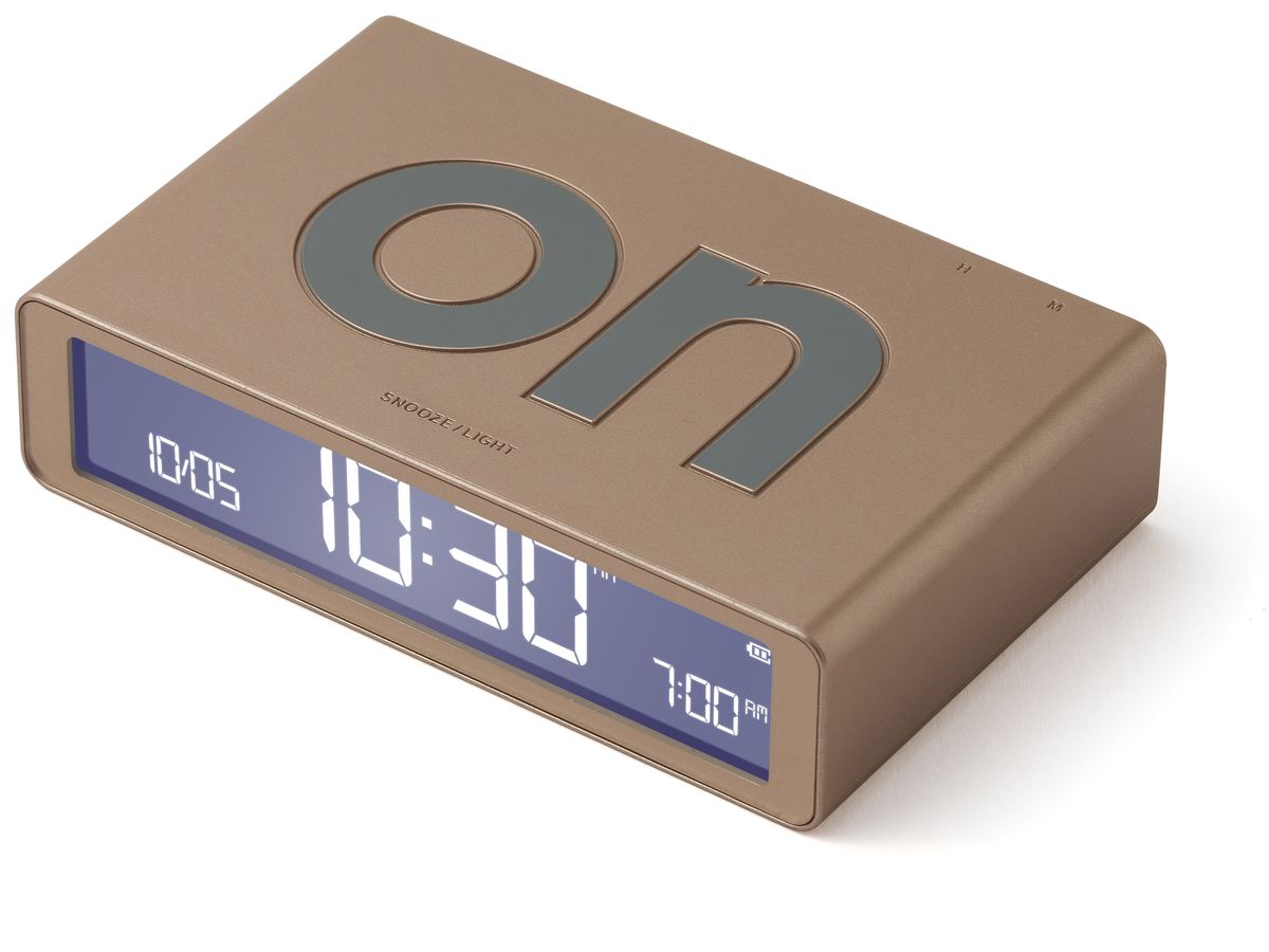 LEXON Wecker Flip Classic LR157D1 gold, USB-C (3660491209428)