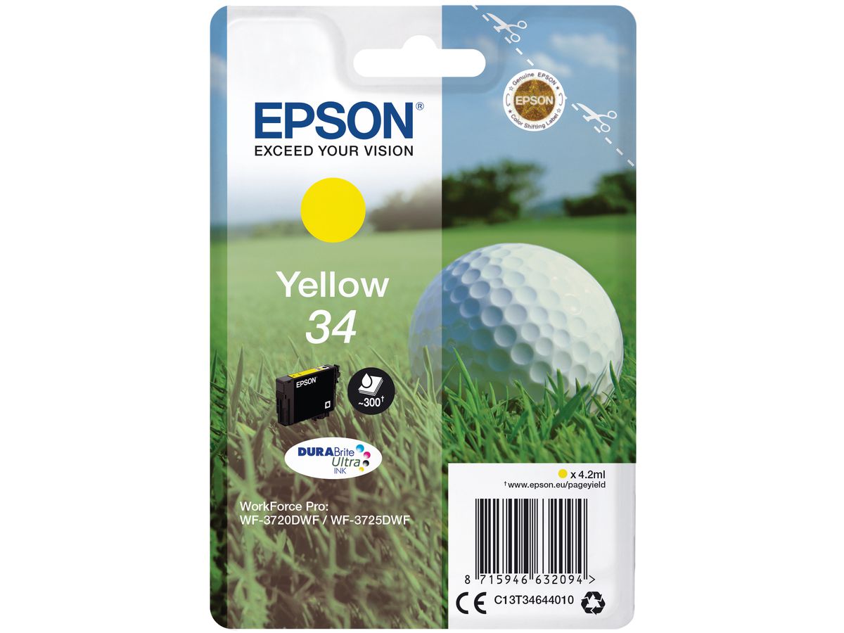 EPSON Cart. d'inchiostro yellow T346440 WF-3720/3725DWF 300 pagine (8715946632094)