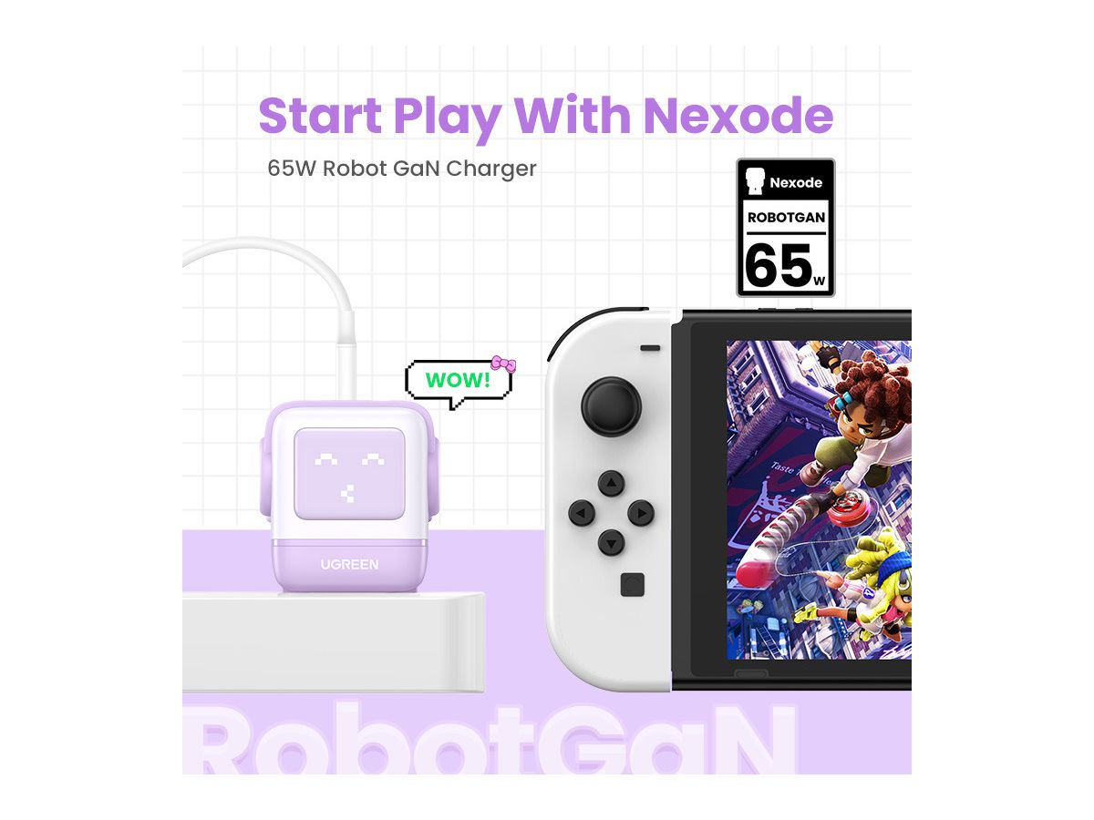 UGREEN Nexode RG 65W 3-Port GaN 35291 2x USB-C,1xUSB-A, Purple (6941876232918)