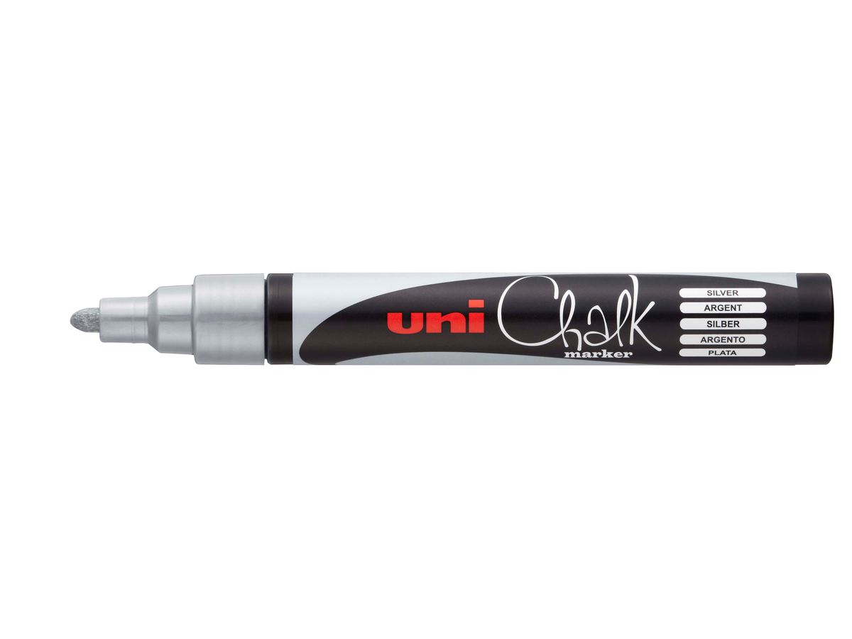 UNI-BALL Chalk Marker 1.8-2.5mm PWE5M SILVER argento (4902778222096)