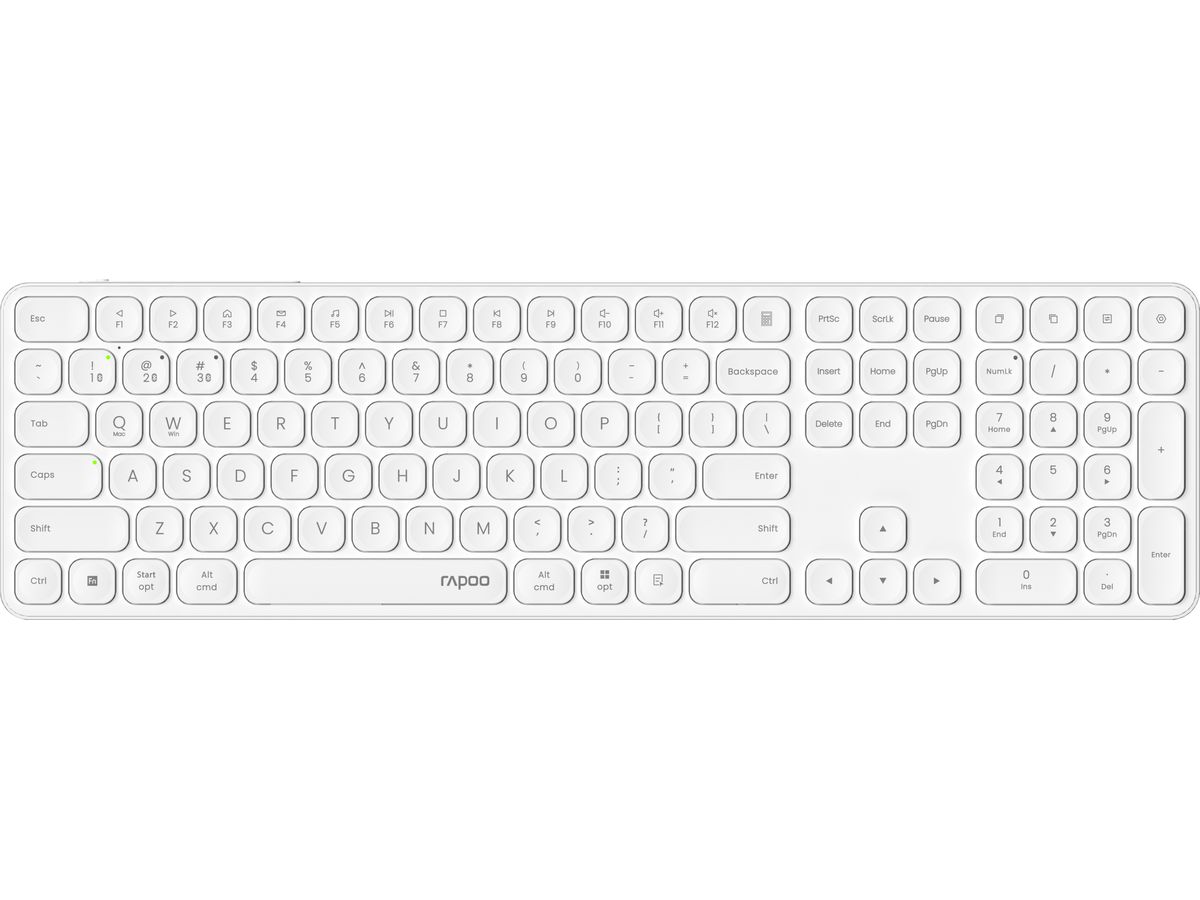 RAPOO E9810 ultraslim Keyboard 12645 Wireless, White (6940056126450)