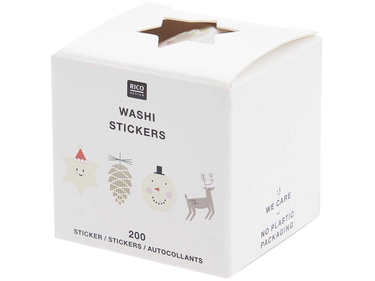 RICO DESIGN Adesivi washi 300452 I love Christmas 200 pezzi (4051271413866)