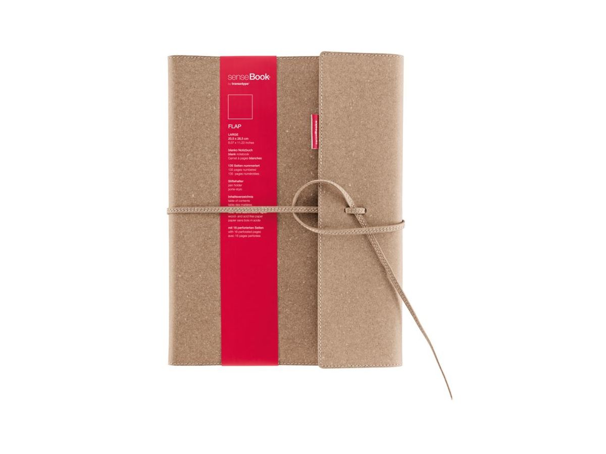 TRANSOTYPE senseBook FLAP A4 75010402 quadr., L, 135 feuilles beige (8716329071233)