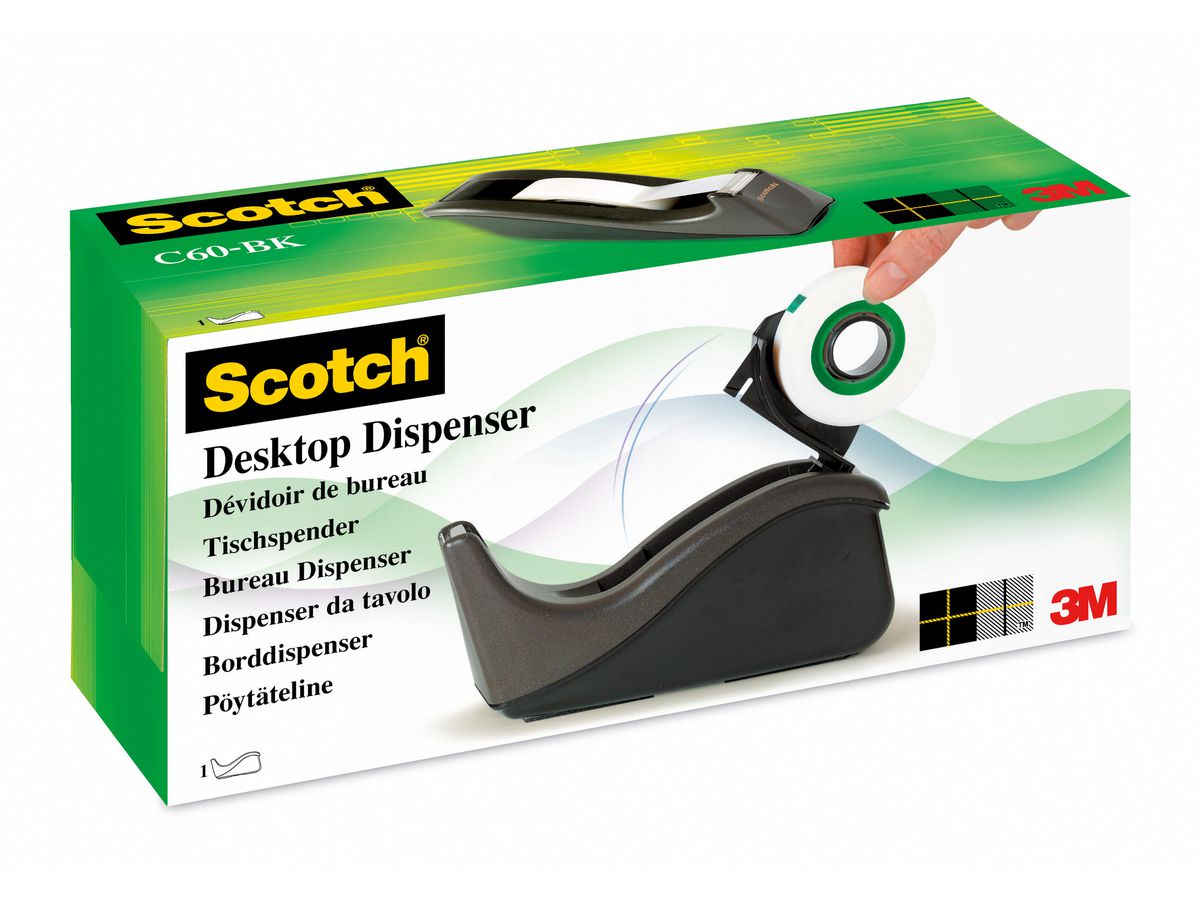 SCOTCH Dispenser 19mmx33m C60-BK noir, incl. 1 Magic Tape (4046719105489)