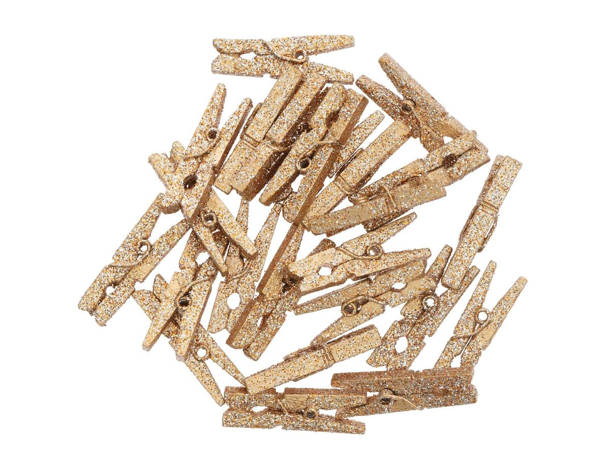 RICO DESIGN Clip decorative glitter 3cm 7040.30.88 gold 24 pezzi (4051271476106)