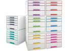 LEITZ Schubladenbox WOW Cube A4 5213-20-26 weiss/rot, 4 Schubladen (4002432135172)