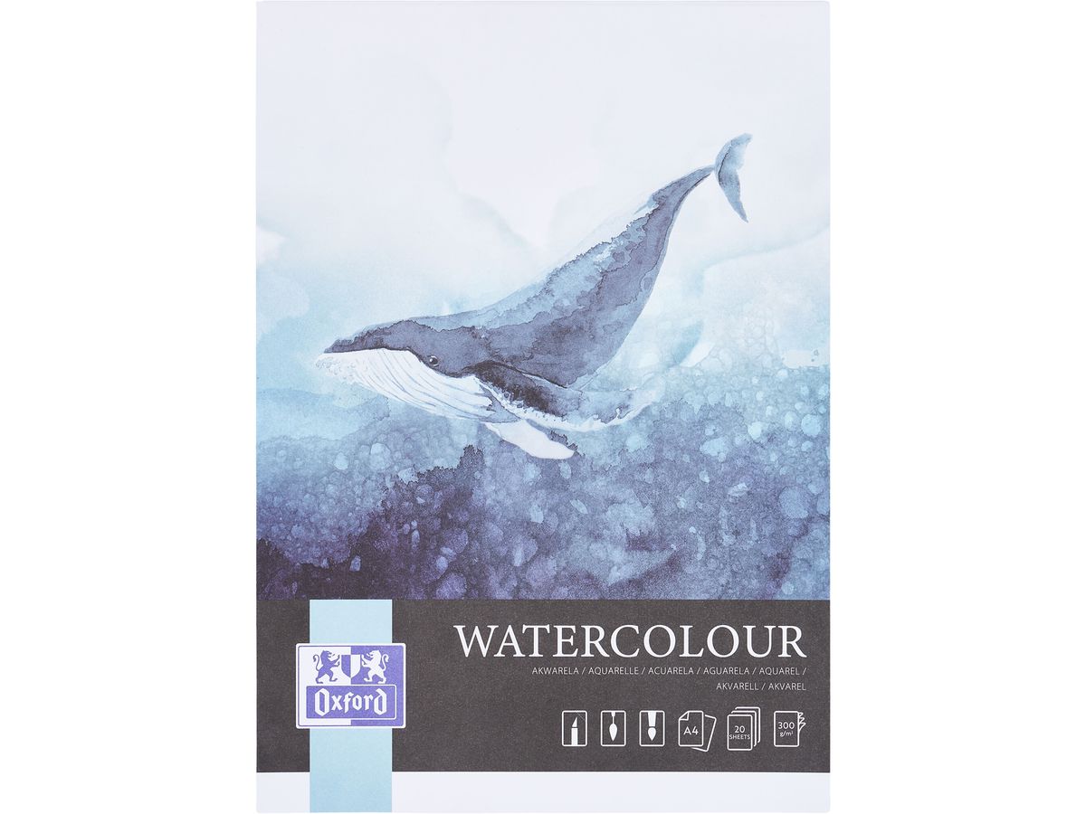 OXFORD Art Bloc d'aquarelle A4 400183972 blanc, 300g 20 feuilles (5904017433064)