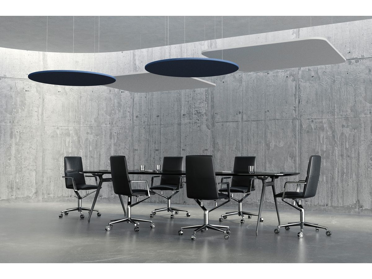 SUONO Elementi soffitto L 120x120cm 2214.L24.2600 ROUND, nero 2 pezzi (7640439764932)