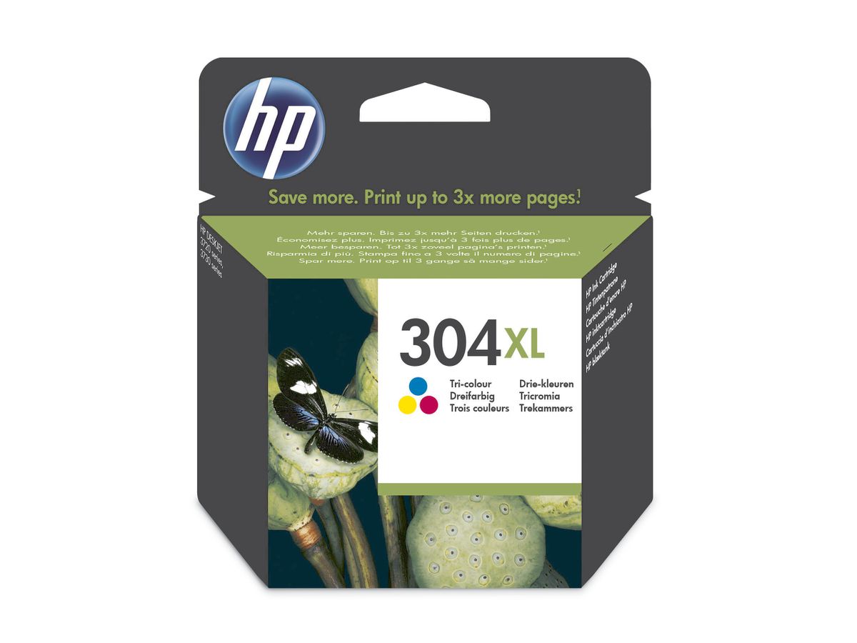 HP Cart. d'inchiostro 304XL color N9K07AE DeskJet 3720/30 300 pagine (0889894860811)