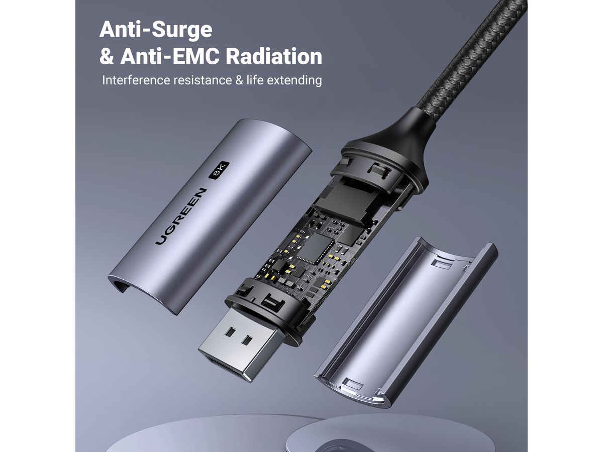 UGREEN Cable USB-C to DisplayPort 25157 BB 8K, 1m BB (6941876221578)