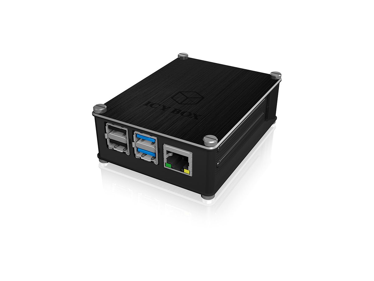 ICY BOX Gehäuse für Raspberry Pi 4, IB-RP110 Alu. Cover und Seitengitter (4250078169895)