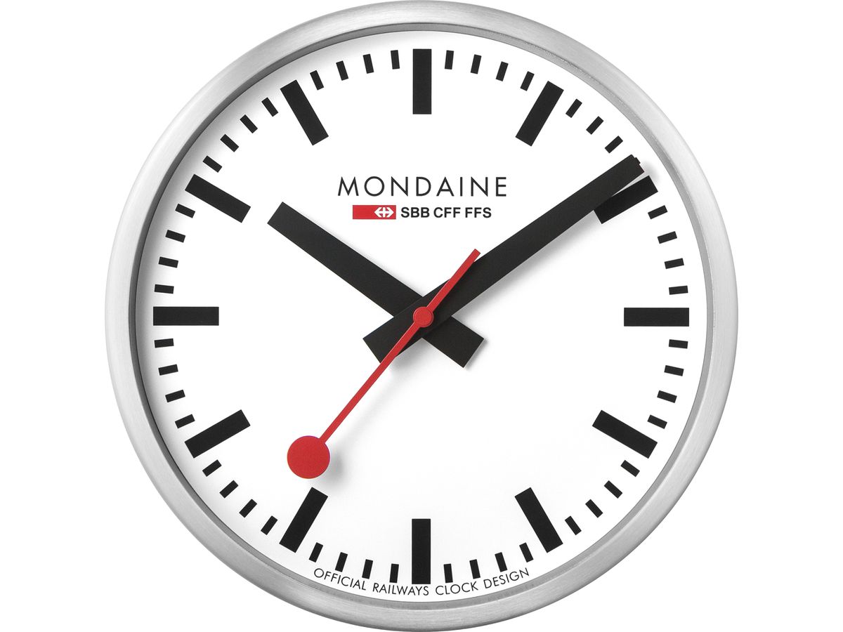 MONDAINE Wanduhr 250mm A990.16SBB weiss/schwarz (7611382001221)