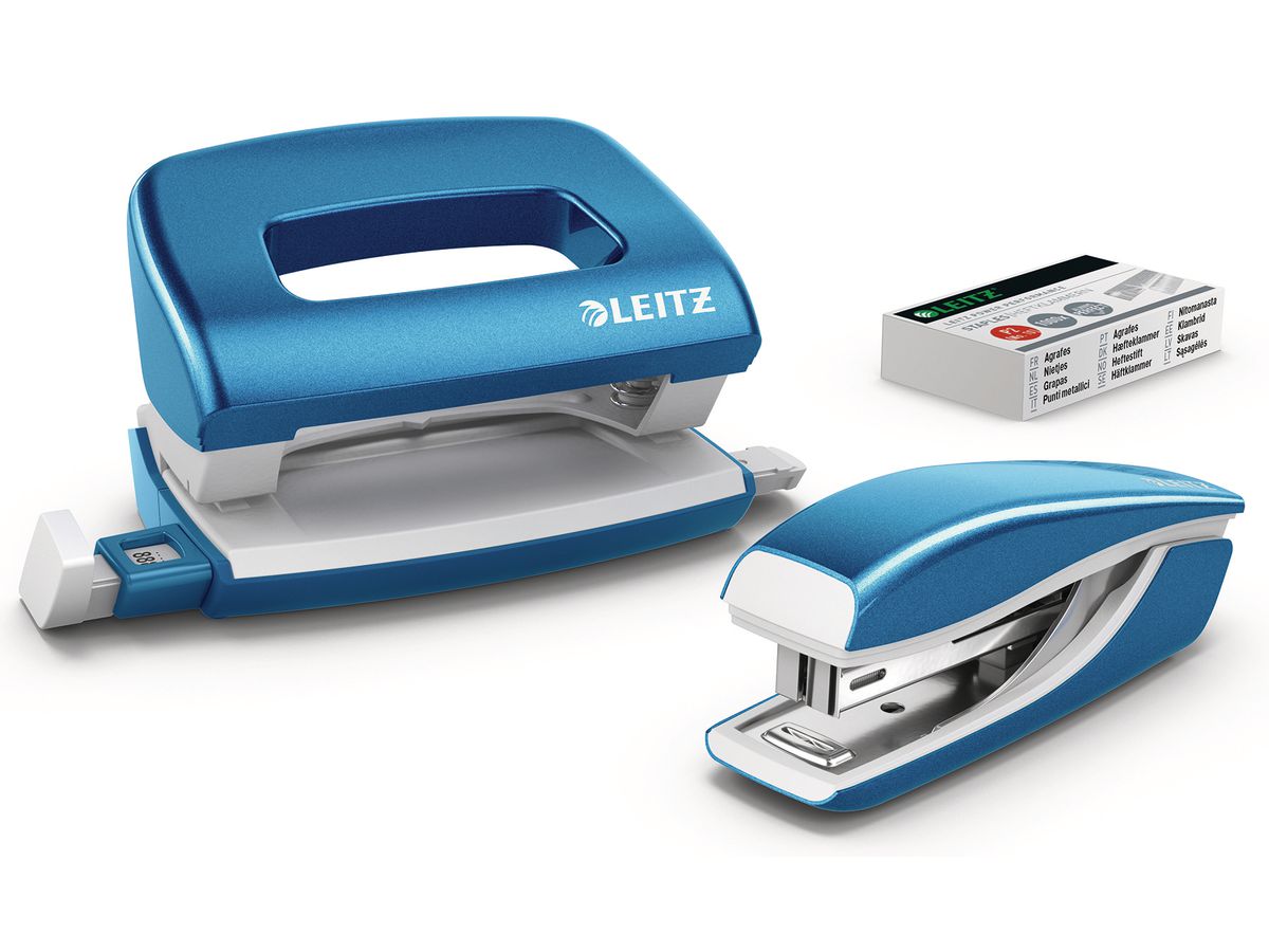 LEITZ Bucatrice/Cucitrice WOW 5561 55612036 blu5, Bundle 10 fogli (4002432100804)