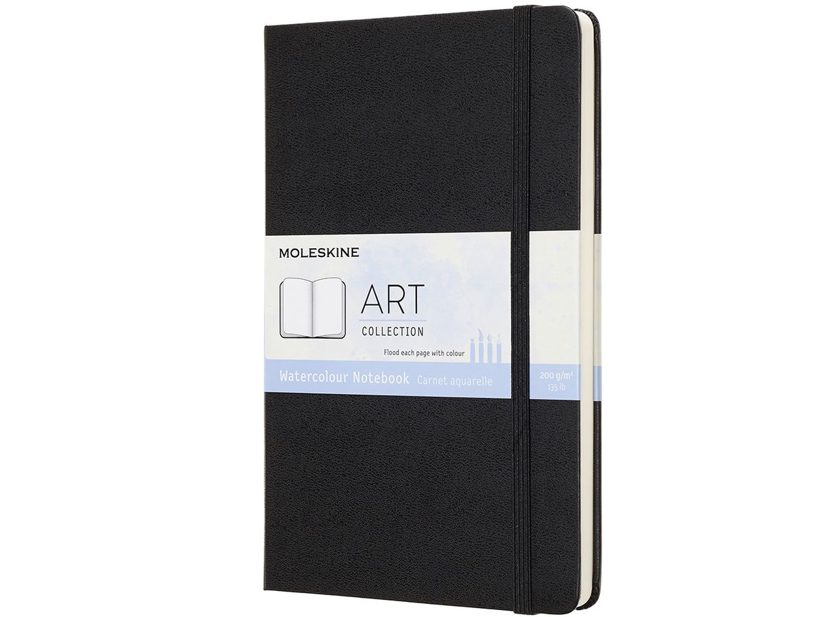 MOLESKINE Aquarell Notizbuch L/A5 715635 200g, HC, schwarz (8058341715635)