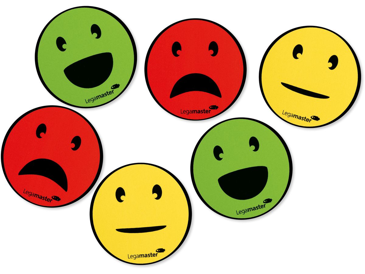 LEGAMASTER Symbols Emoticon 50mm 7-123304 PP ass., magnetico 6 pezzi (8713797088978)