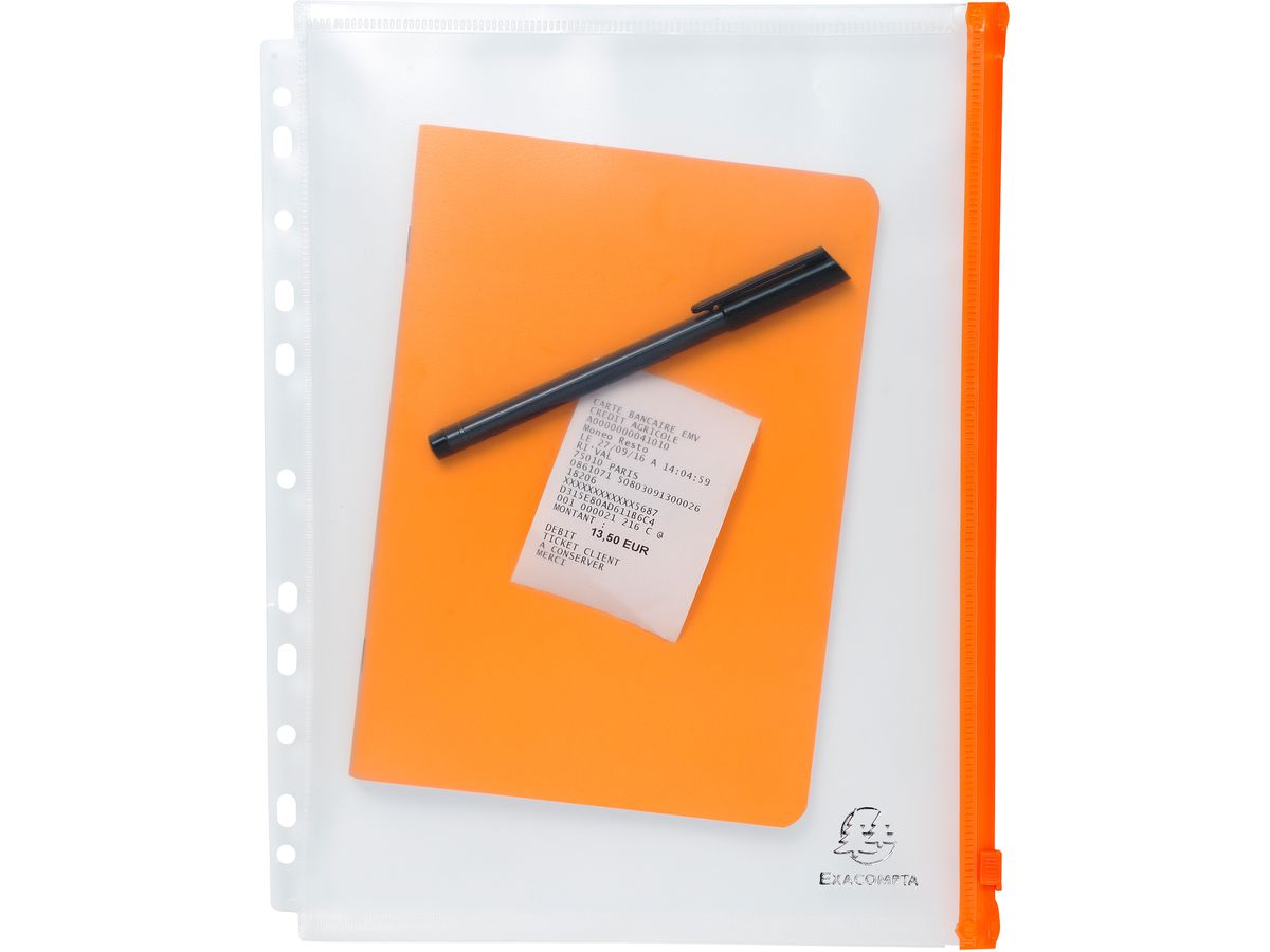 EXACOMPTA Dokumententasche mit Zip A4 57334E 5 Stück, transparent (3130630573340)