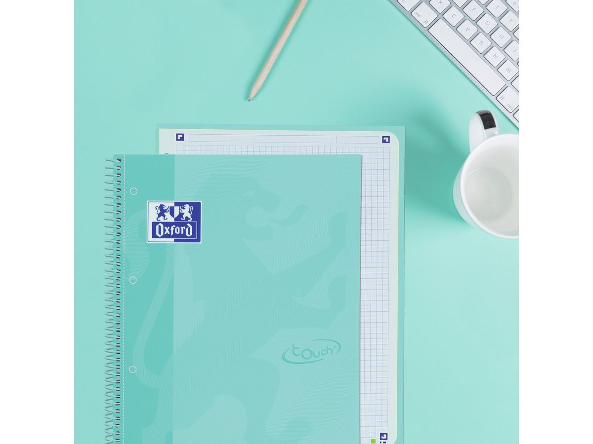 OXFORD Spiralbuch kariert 5mm A4+ 400117274 pastellmint 80 Blatt (8412771028275)