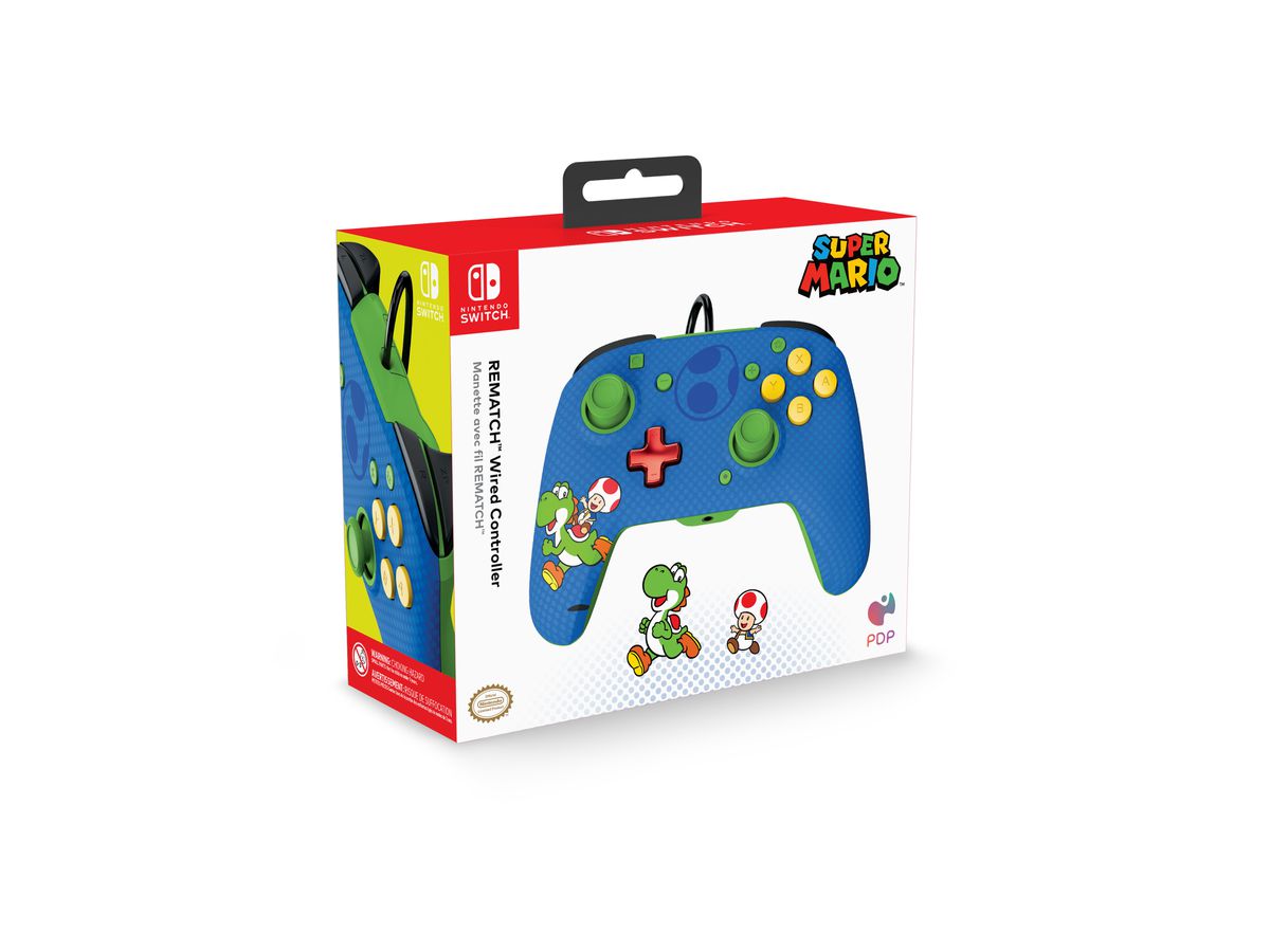 PDP Remacth Wired Controller 500-134-YOSHI NSW, Toad & Yoshi (0708056069735)