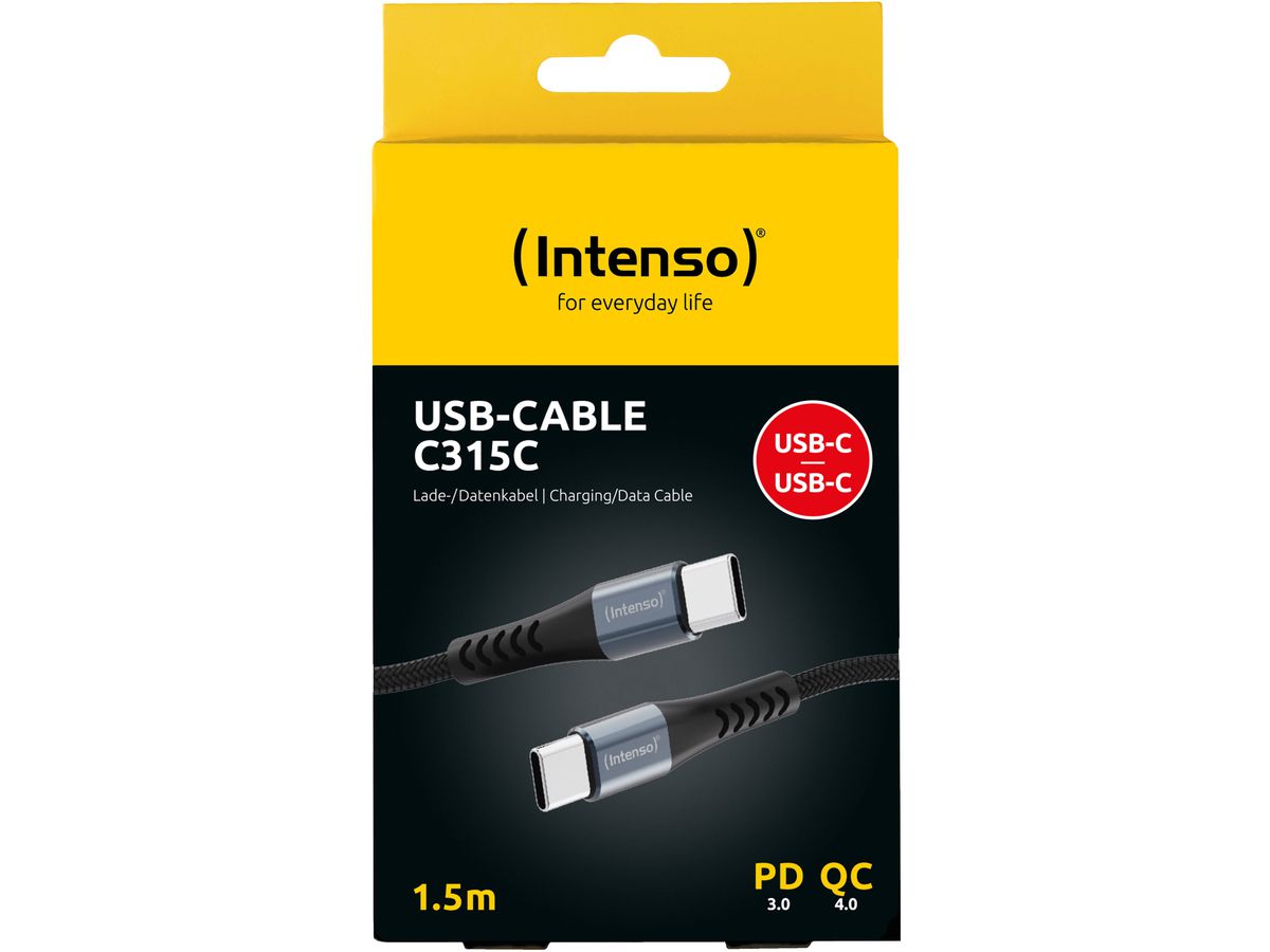 INTENSO Cable USB-C to USB C 7901000 1.5 m, Nylon black (4034303035977)
