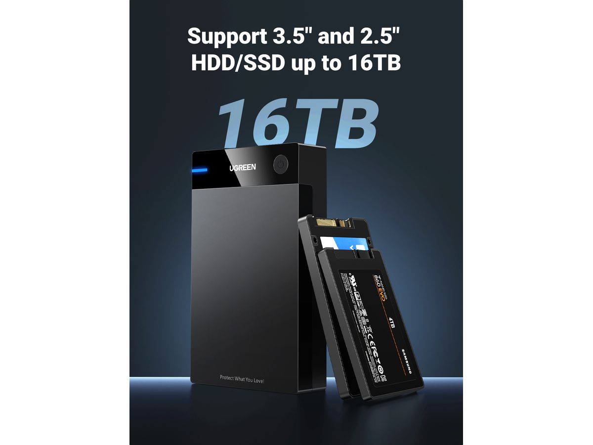 UGREEN SATA Hard Driver Enclosure 50422 USB 3.0 B to 3.5,2.5 (BB) (6957303854226)