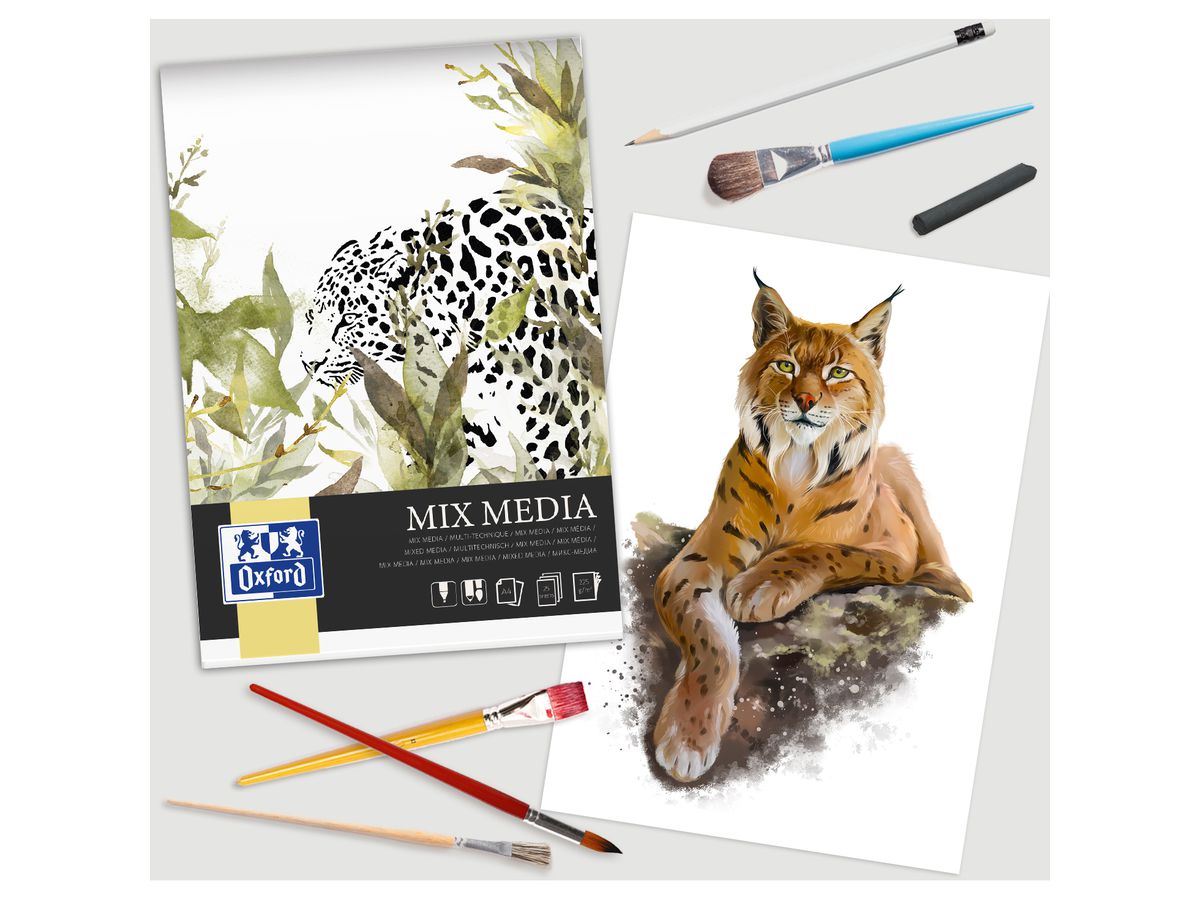 OXFORD Blocco disegno Mixed Media A3 400166124 in bianco, 225g 25 fogli (5904017077985)