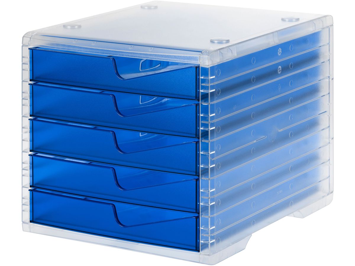 STYRO Styroswingbox light 275-8430.322 trasparente/blu 5 cassetti (7612176088930)