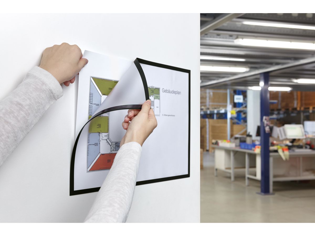 MAGNETOPLAN Cornice calamita magnetofix A3 1130412 nero 5 pezzi (4013695016382)