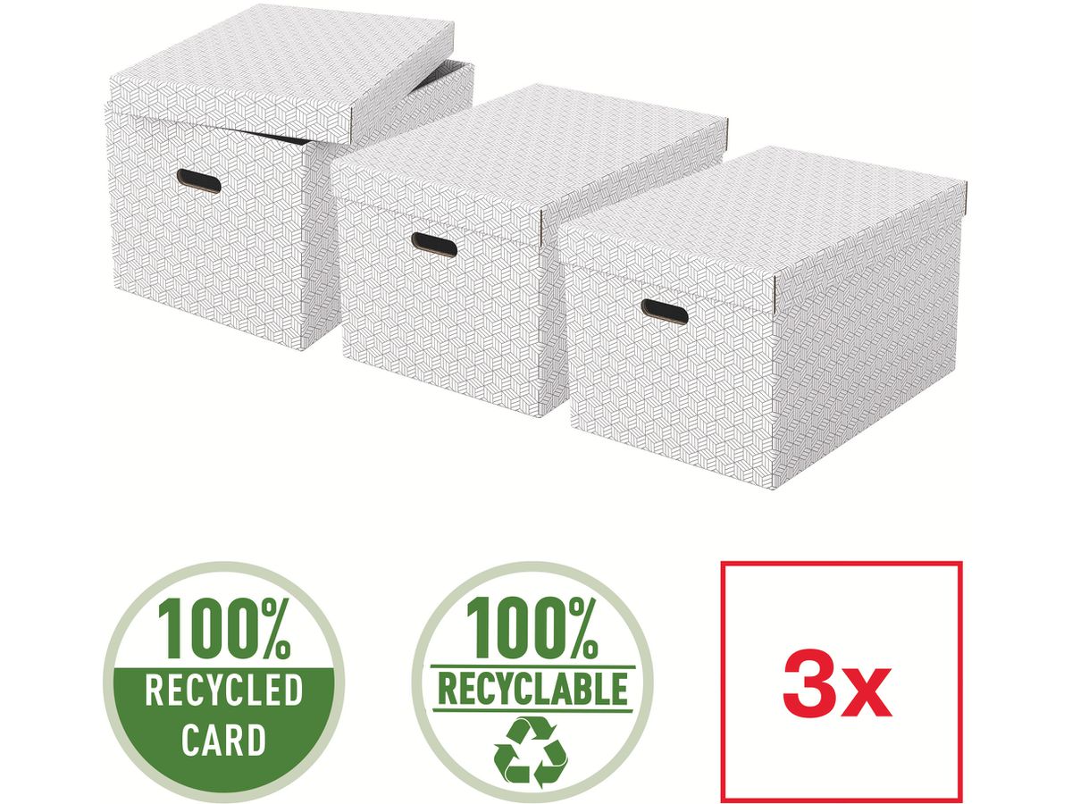 ESSELTE Boîte de rangement Home L 628286 510x355x305mm, blanc 3 pcs (4049793072319)