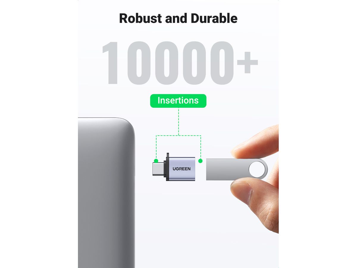 UGREEN Adapter Type C to USB 50283 3.0 A,Lanyard ,Gray (6957303852833)