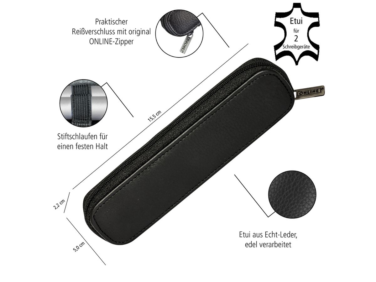 ONLINE Geschenkset Eleganza M 34573 black, Lederetui (4014421345738)