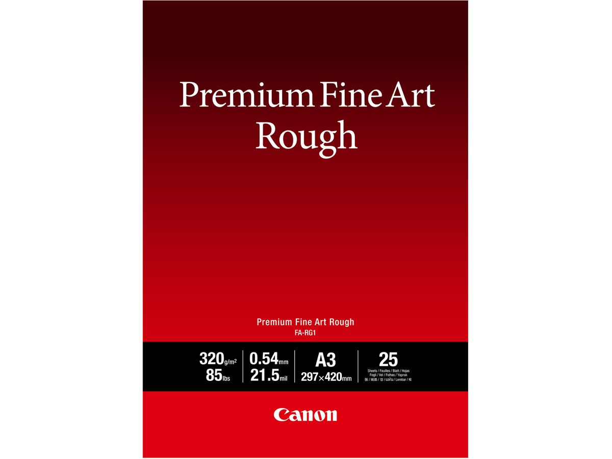 CANON Premium Paper 320g A3 FARG1A3 Fine Art Rough 25 fogli (4549292170399)