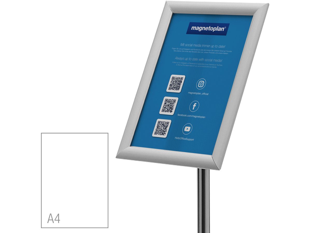 DEFLECTO Bodenständer m. Klapprahmen A4 SFA4SFS grau 33x86-121cm (5055425905664)