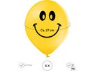 I AM CREATIVE Ballons Smileys 27cm 1000-1071 jaune 6 pièces (7611983246977)