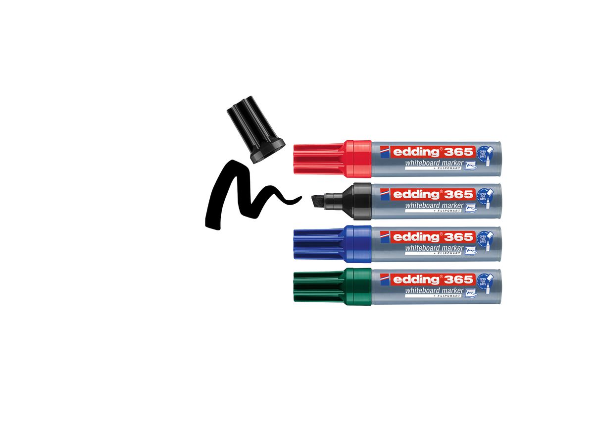 EDDING Whiteboard Marker 365 2-7mm 365-E4 nero,rosso,blu,verde 4 pezzi (4004764105458)