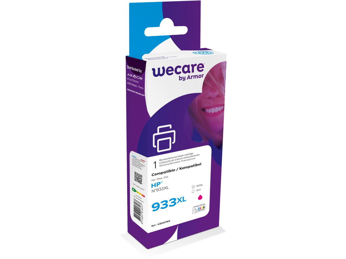 WECARE Encre 933XL rebuilt magenta CN055AEWE p. HP OfficeJet 6700 12ml (8715057013577)