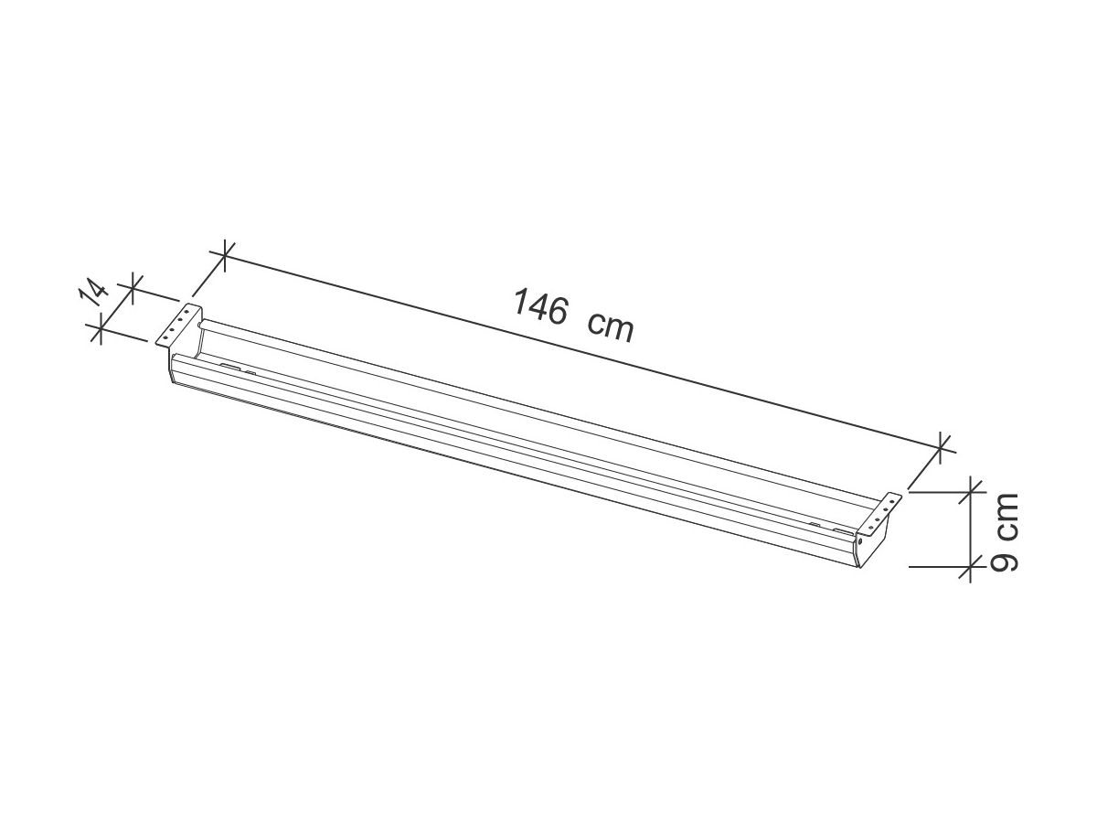 APOLLO Kabelwanne 146cm VCK18/W weiss, für 180-200 cm Tisch (4032062193877)