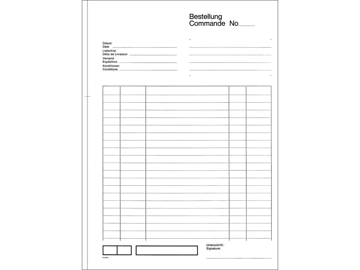 FAVORIT Nota commissionee D/F A4 9023 bianco 50x3 fogli (7612149046318)