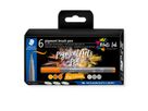 STAEDTLER Fasermaler mit Pinselspitze 371 C6-4 pigment pen 376 6er Set (4007817097175)