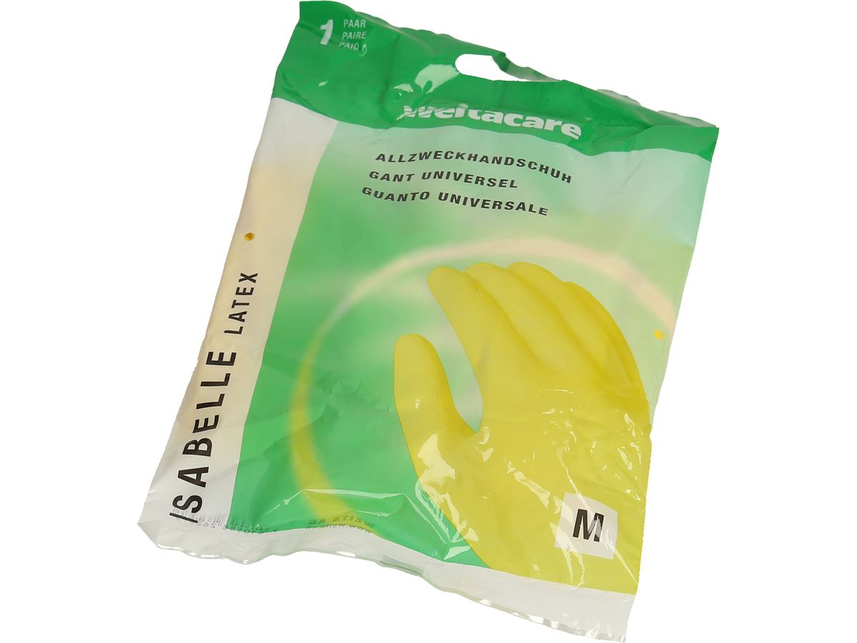 WEITA Guanto multiuso Latex Gr.M 262571 / RF-1 Isabelle, giallo 30cm/0.45mm (7610588262573)