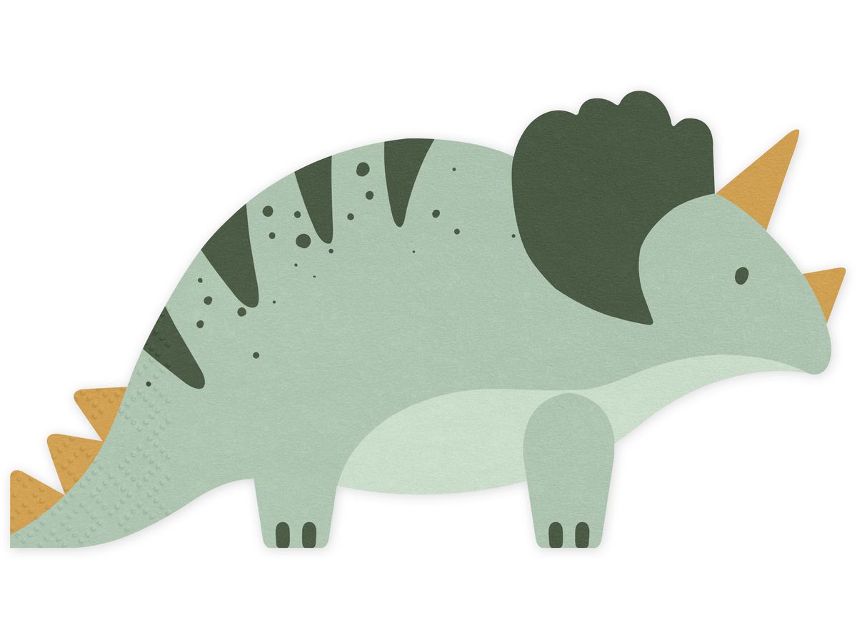 PARTYDECO Serviettes 18x10cm SPK35 Triceratops 12 pièces (5904555025646)