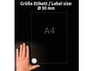 AVERY ZWECKFORM Etichette targa 30mm L612920 argento, rotondo 960 pz./20 f. (4004182048382)