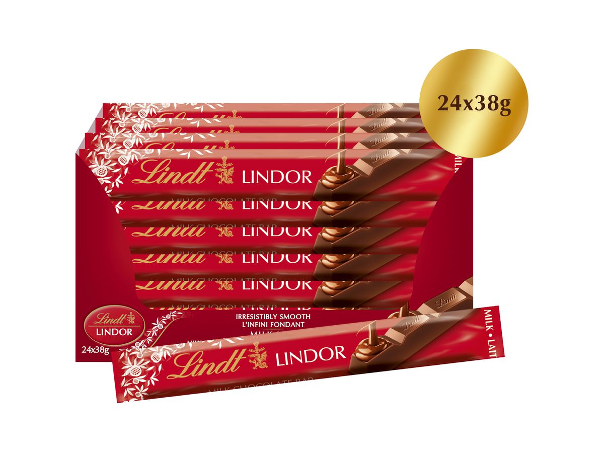 LINDT Barrette di cioccolato 631318 Latte Lindor 24x38g (4000539363108)
