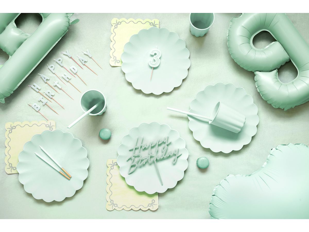 PARTYDECO Tazza con volant 220ml KPL1-109 verde chiaro 4 pezzi (5904555066137)